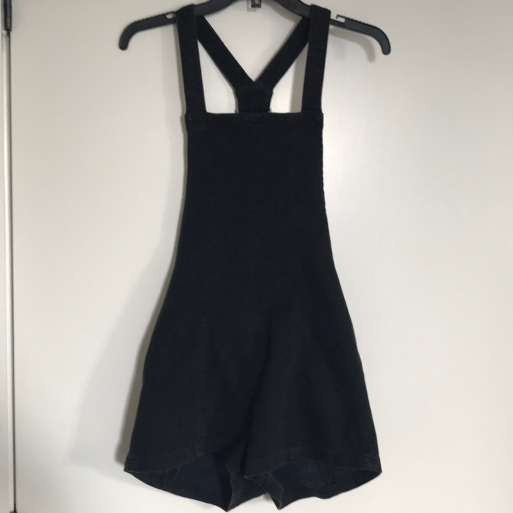 Rvca black short overalls